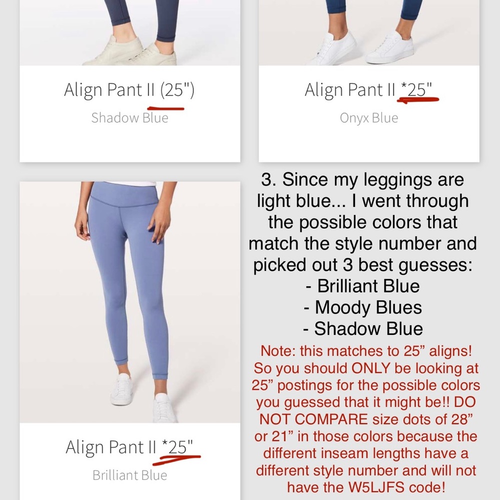 *PSA - HOW TO READ LULULEMON SIZE DOTS - STEPS* - Picture 6 of 9